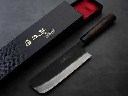 Japanese Nakiri Knife "UN" Blue Steel 6.7 in (170mm) #2060 MinonoKuni Yamahide