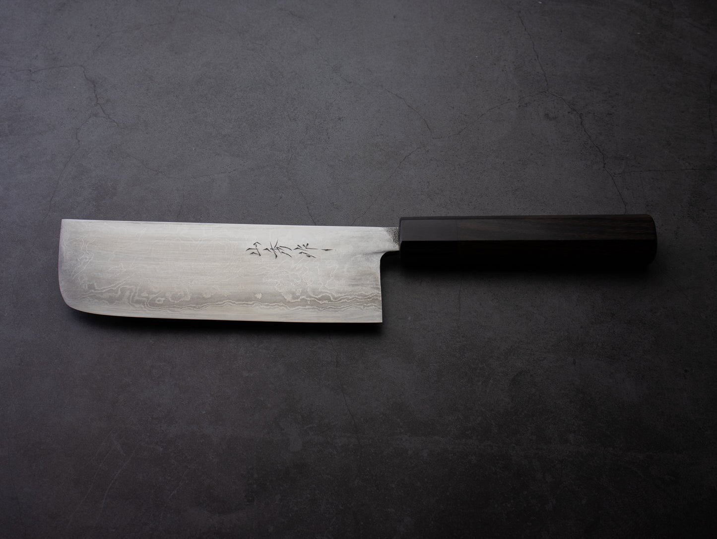 Japanese Nakiri Knife "REN" Damascus/Blue Steel 6.7 in (170 mm) #2062 MinonoKuni Yamahide