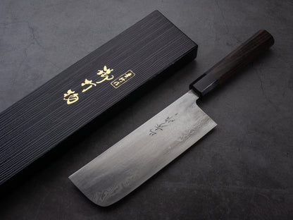 Japanese Nakiri Knife "REN" Damascus/Blue Steel 6.7 in (170 mm) #2062 MinonoKuni Yamahide