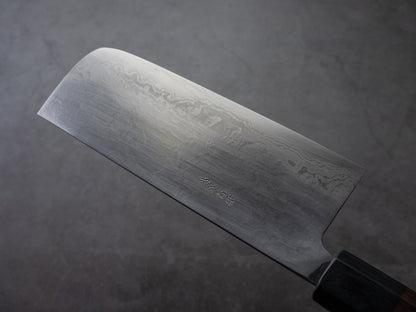 Japanese Nakiri Knife "REN" Damascus/Blue Steel 6.7 in (170 mm) #2062 MinonoKuni Yamahide