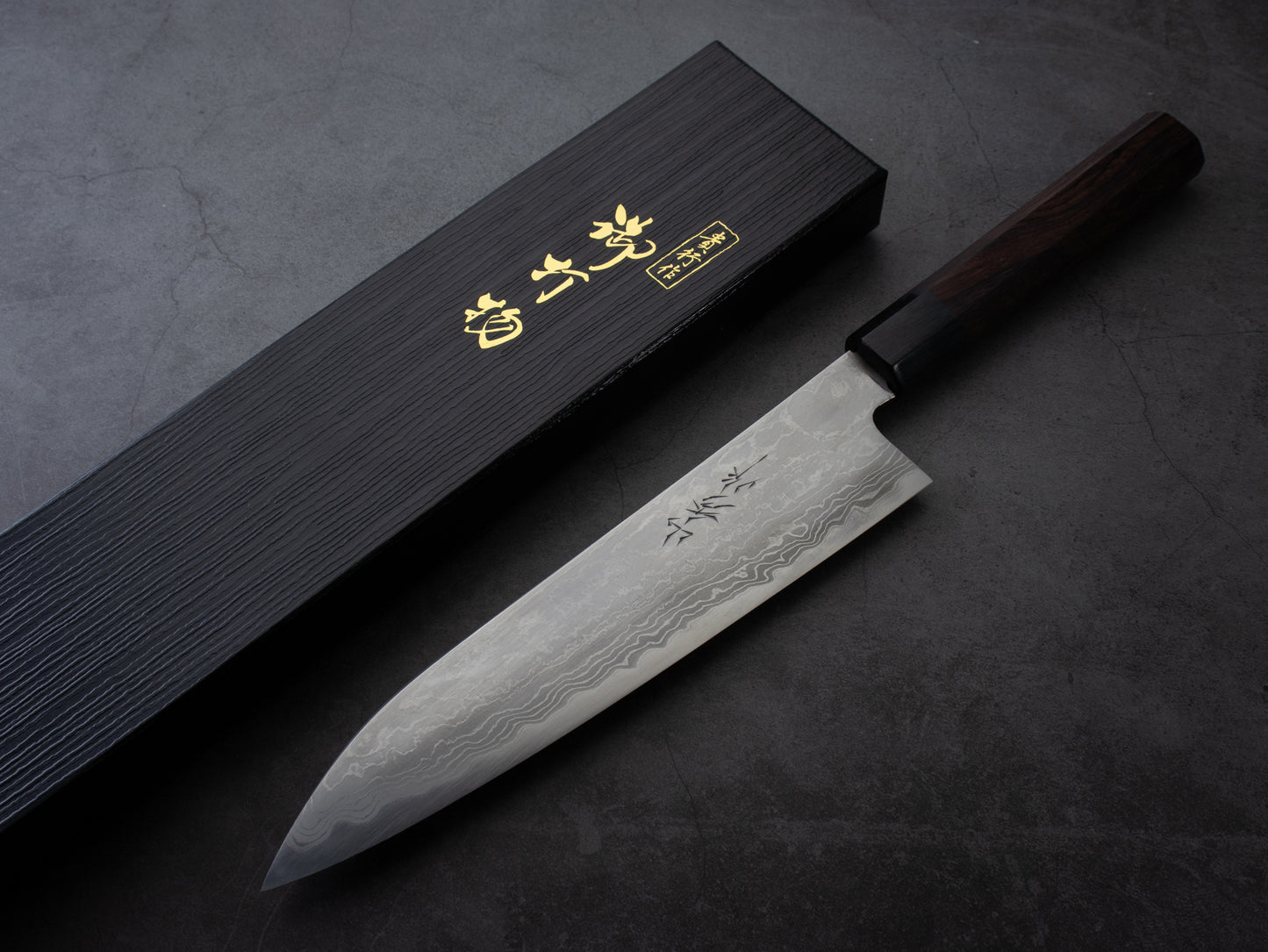 Japanese Gyuto Knife "REN" Damascus/Blue steel MinonoKuni Yamahide