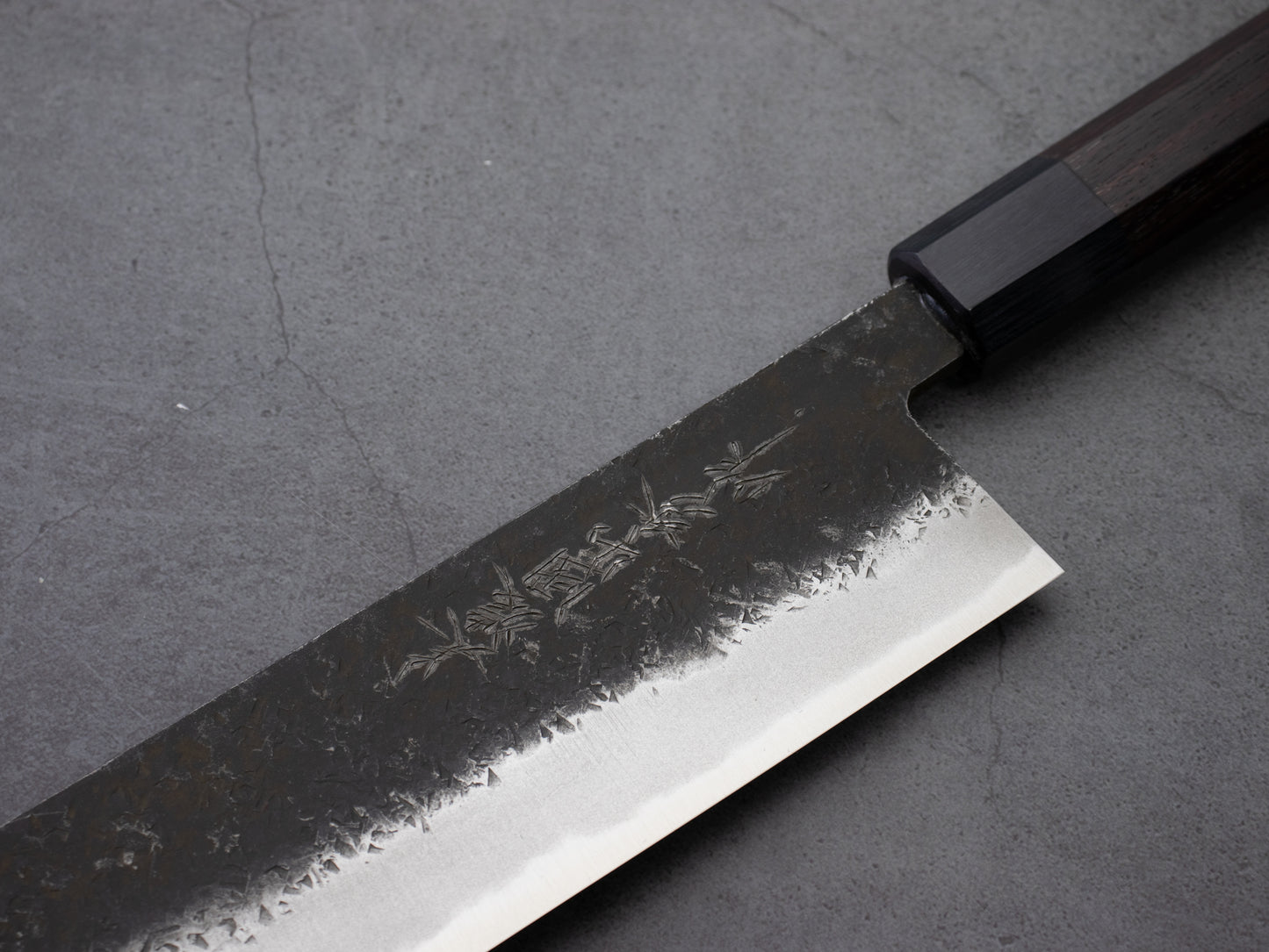 Japanese Nakiri Knife "GETSU" Blue Super 6.7 in (170mm) #2061 MinonoKuni Yamahide