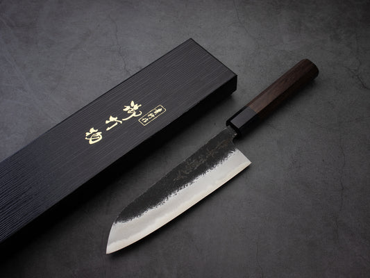 Japanese Santoku Knife "GETSU" Blue Super 6.7 in (170mm) #2064 MinonoKuni Yamahide